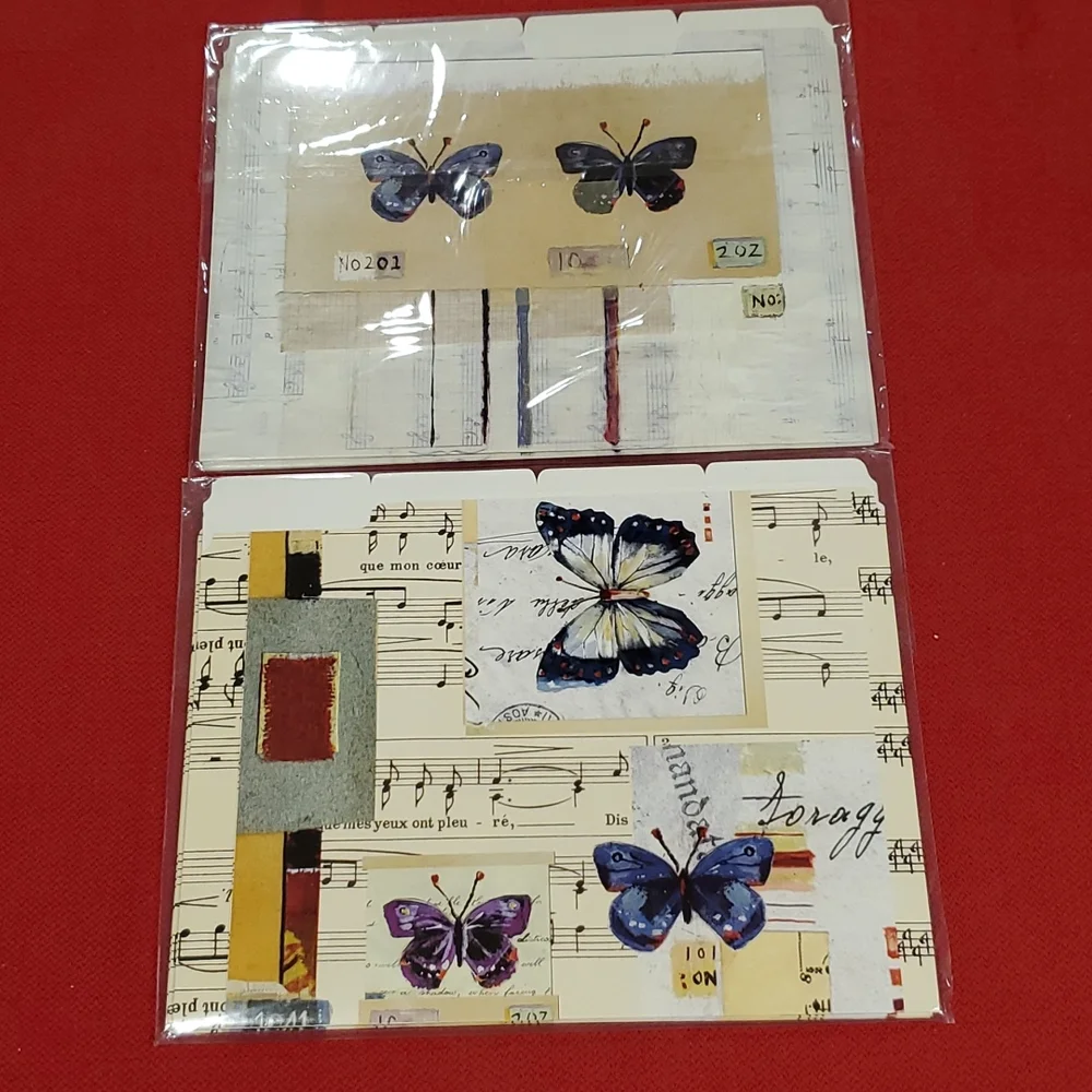 8 Butterfly themed file folders 8.5 x 11.5 2 designs NWOT Garden Whimsy Music